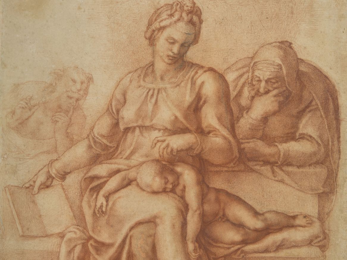 Detail from the 'Madonna of Silence' drawing by Michelangelo