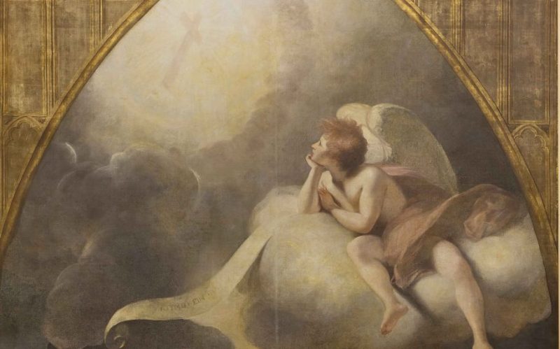 An Angel Contemplating the Cross, Joshua Reynolds © Harley Foundation, The Portland Collection (detail).